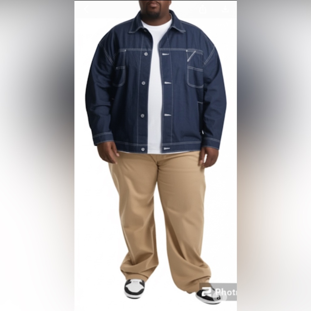 Pelle Pelle Denim Jacket XXXL Dark Wash Streetwear Urban Hip Hop Oversiz…